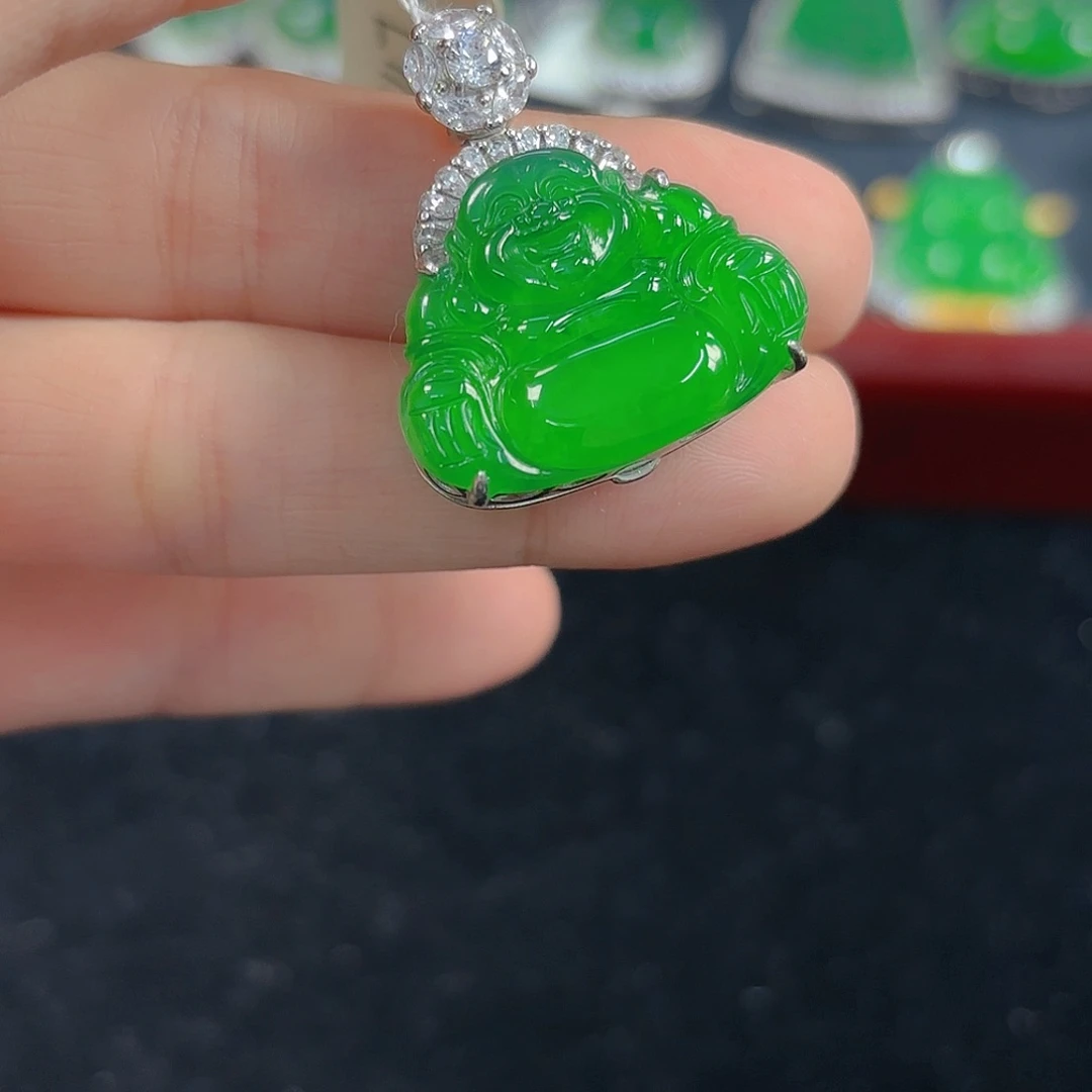 翡翠银S925镶嵌吊坠(不含链)