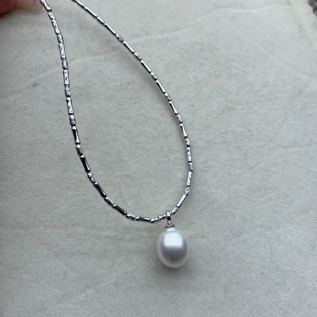 海水珍珠银S925镶嵌套链Z2