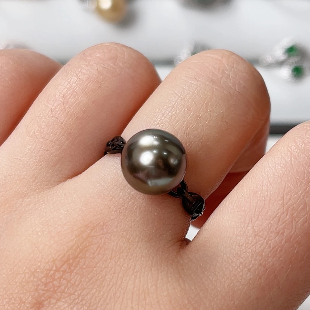 海水珍珠戒指银S925镶嵌