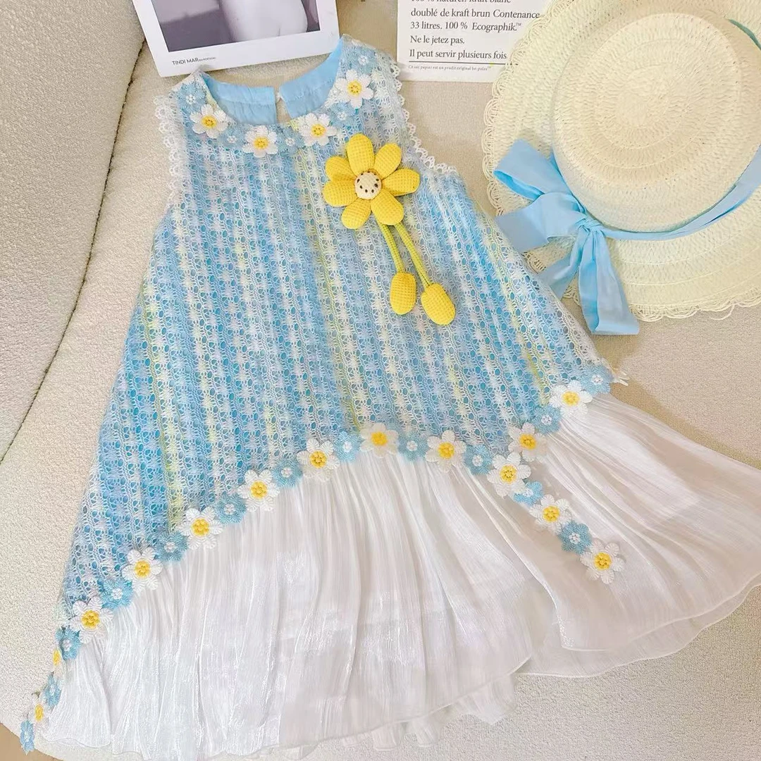 2025夏季新款韩版洋气女童连衣裙小女孩洋气时尚时髦连衣裙