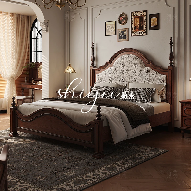 时余茉尔美式轻奢复古家用简约大床主卧室公主床储物双人床婚床