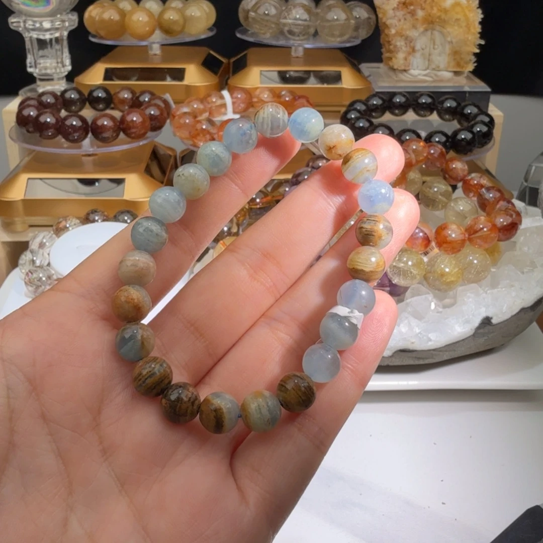未镶嵌水晶手链蓝力石手串8m