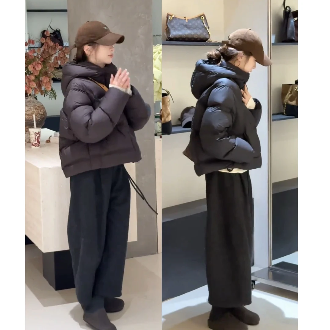 2025冬季新款时尚气质宽松慵懒风韩系百搭棉服裤子两件套