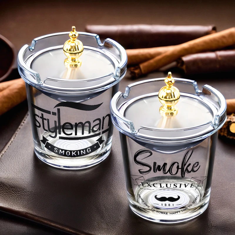 烟灰缸防风防飞灰2025新款爆款家用办公室不锈钢漏斗大号带盖烟缸