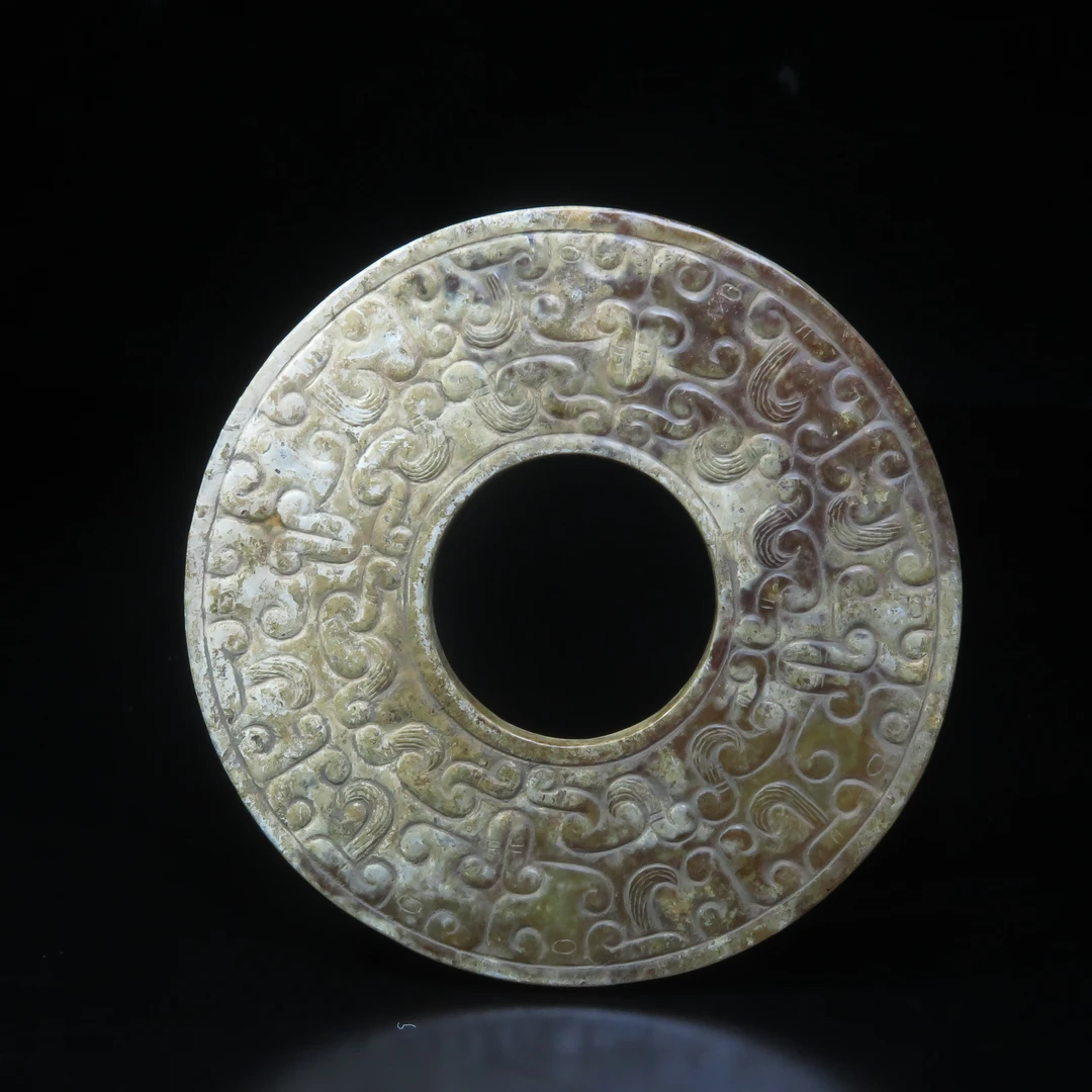 明代云龙纹玉璧/MZ618503/和田玉/民族文物