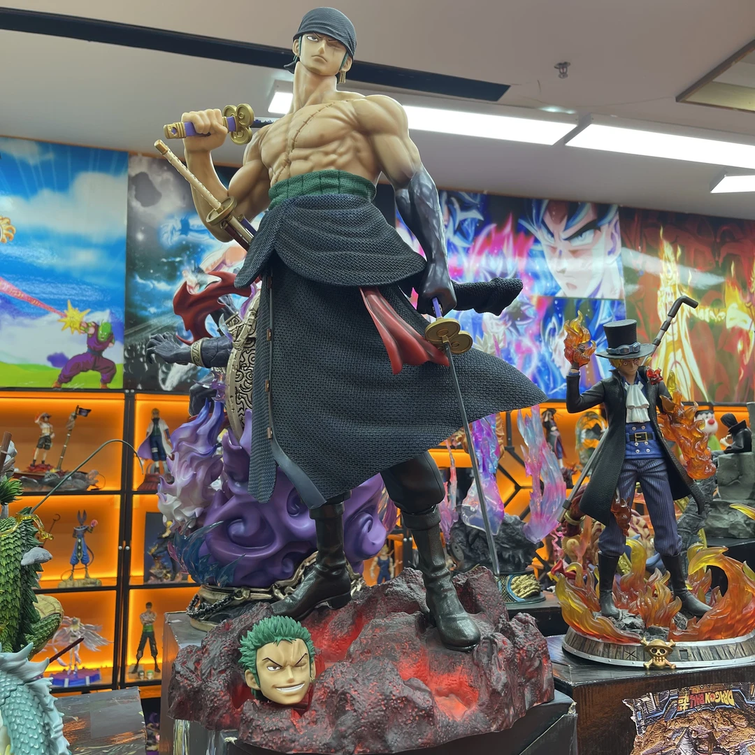 现货福利 高约55cm 雕像地台 扛刀索隆 送头雕雕像摆件