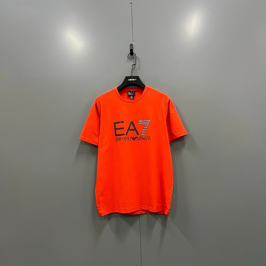 99新 GIORGIO ARMANI/阿玛尼 （ll）橙色印花logo短袖 XL码 102232