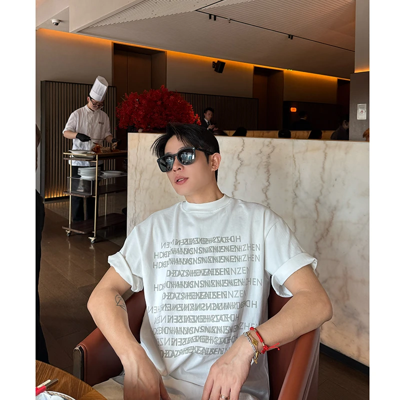 《CCSS 曹老板男装》重磅休闲全字母短袖T夏季半袖潮流字母短袖T恤