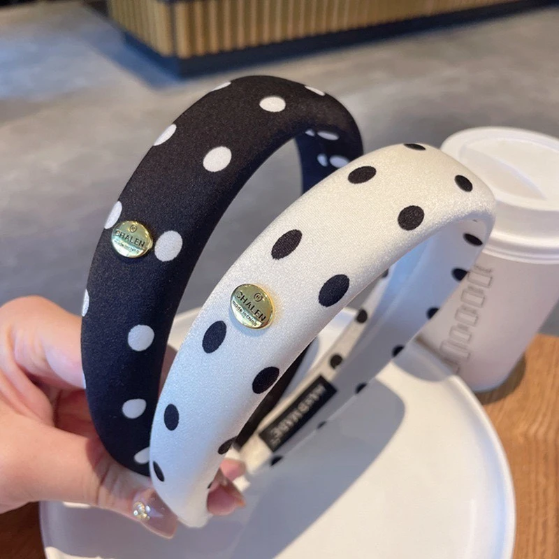 甜美女款新款高镀层波点发箍羽毛头饰夏日顶百搭外出钨合无颅铁