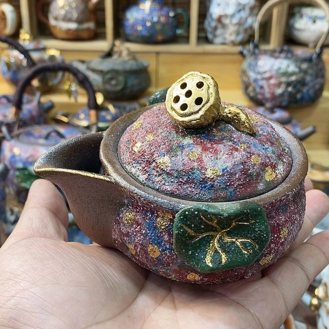 粗陶志野柴烧茶器