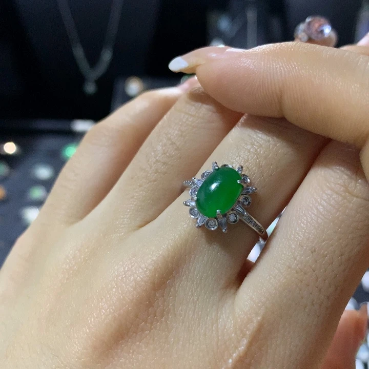 翡翠银S925镶嵌戒指