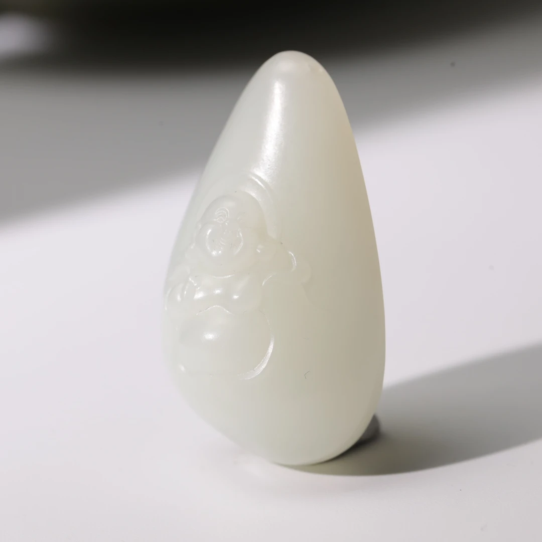 【竞拍】和田玉白玉弥勒佛吊坠 XQZ11-51