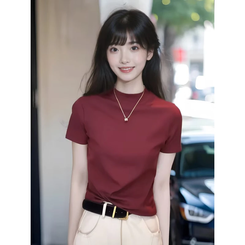 【冰姐专属】时尚百搭短袖显瘦上衣款女长袖休闲夏季简约1050