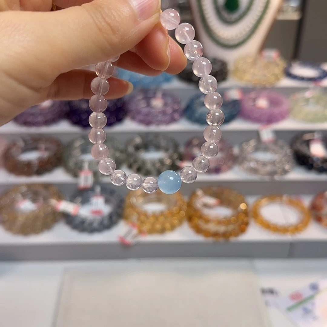 水晶手链未镶嵌粉看