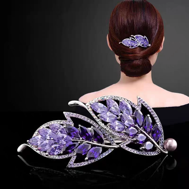 高端发饰发夹妈妈发卡气质百搭简约弹簧夹成人韩版优雅钻发夹