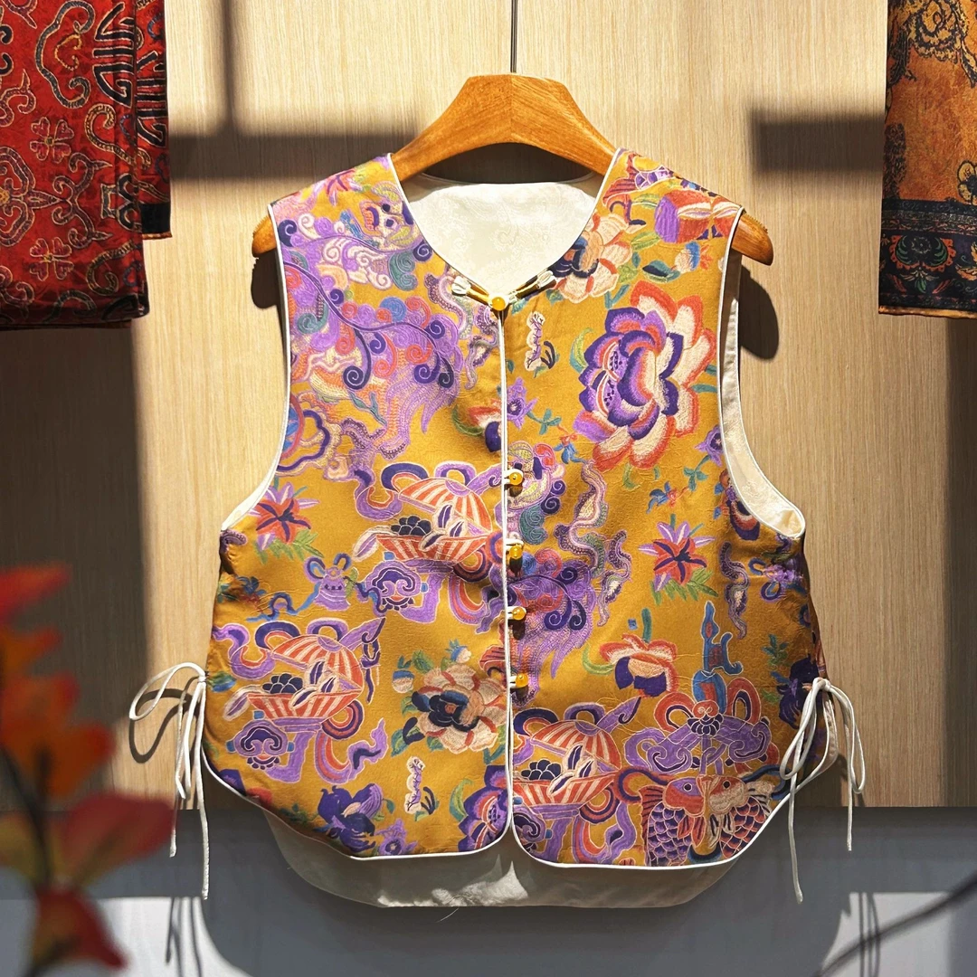 【祥瑞】高档人丝国风马甲新中式国风女装马夹上衣高级时尚宽松显瘦