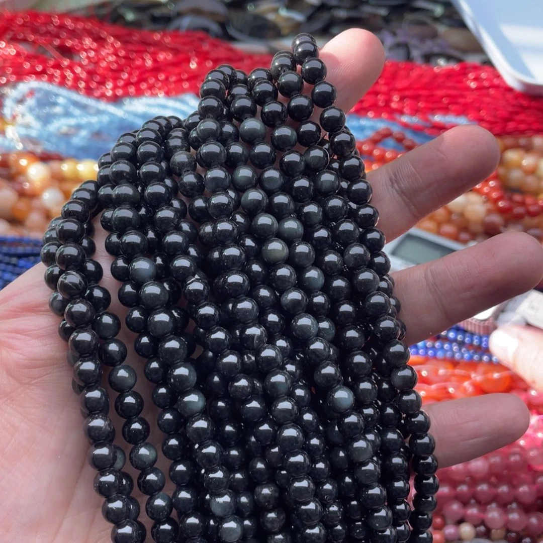 玛瑙/玉髓珠宝半成品未镶嵌一条装6mm彩耀圆珠