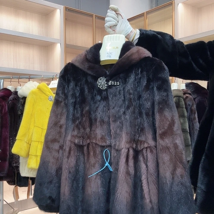 豆沙色连帽款yh0968