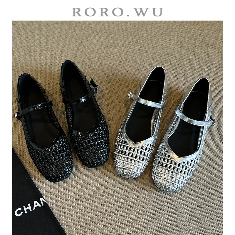 娆娆吴·编织夏季透气舒适简约少女扣带浅口单鞋女鞋T117