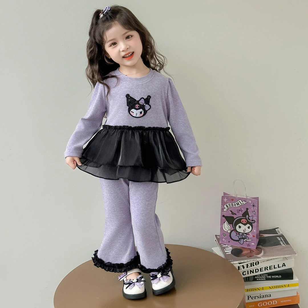 女童秋装2025春秋新款库洛米女孩衣服两件套网红炸街秋季儿童套装