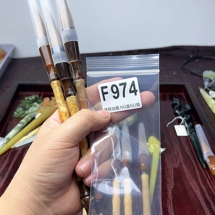 蛇纹石玉发饰合金挪*