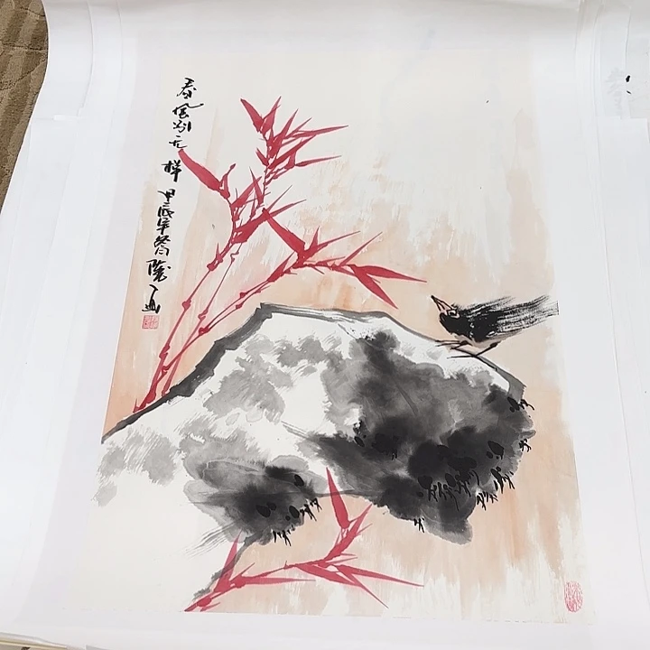 国画花鸟等多种鸟类三开