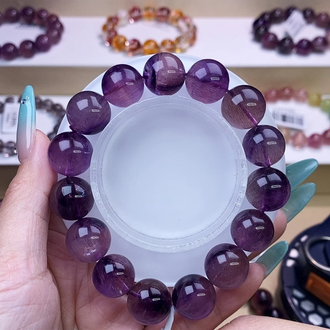 水晶手链未镶嵌紫超七14m+