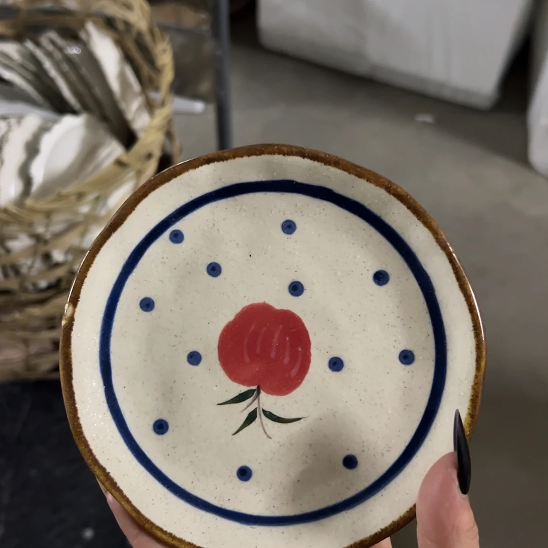 搪瓷微瑕苹果骨碟一个