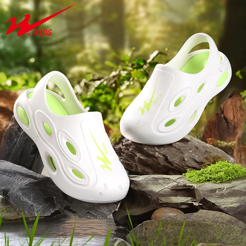 双星儿童洞洞鞋男童2025夏季女孩户外防滑溯溪凉鞋踩屎感57034