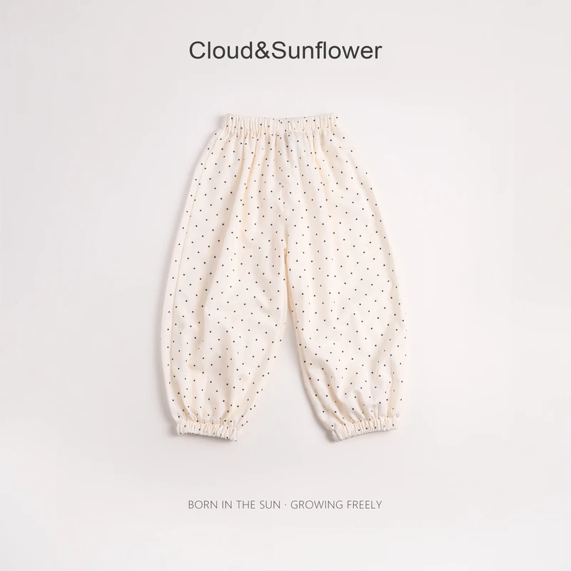 【云朵小葵】女童夏季满印波点休闲束脚裤1113863