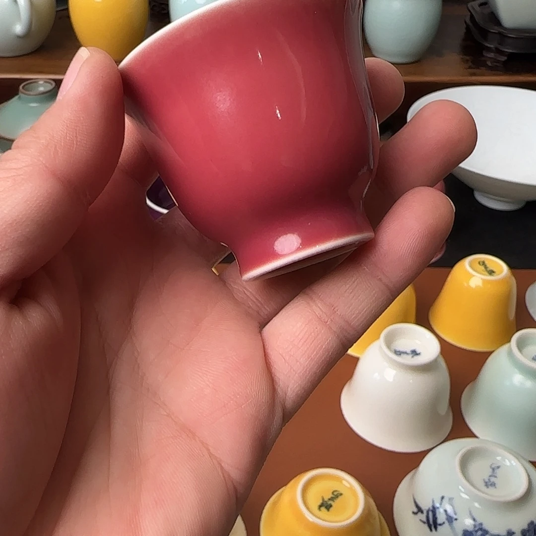 陶晓芳窑桃红玉露杯