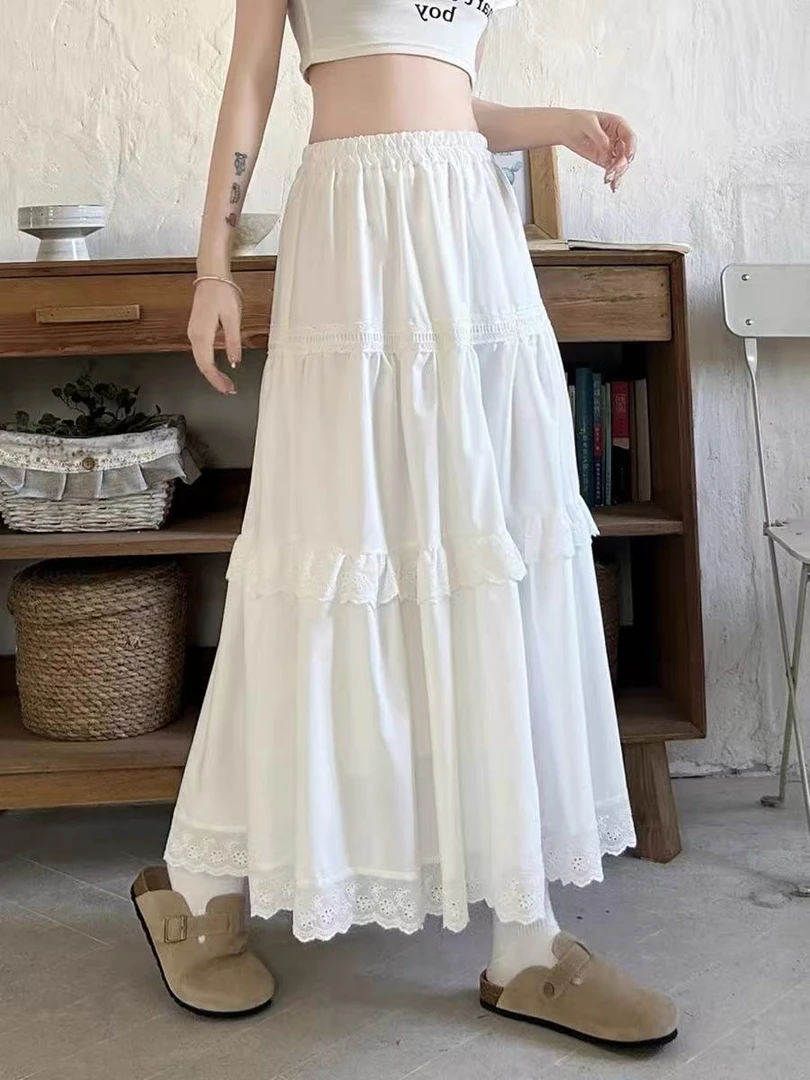 2585 蕾丝蛋糕裙高腰半身裙珠光流纱裙春夏百搭blokette