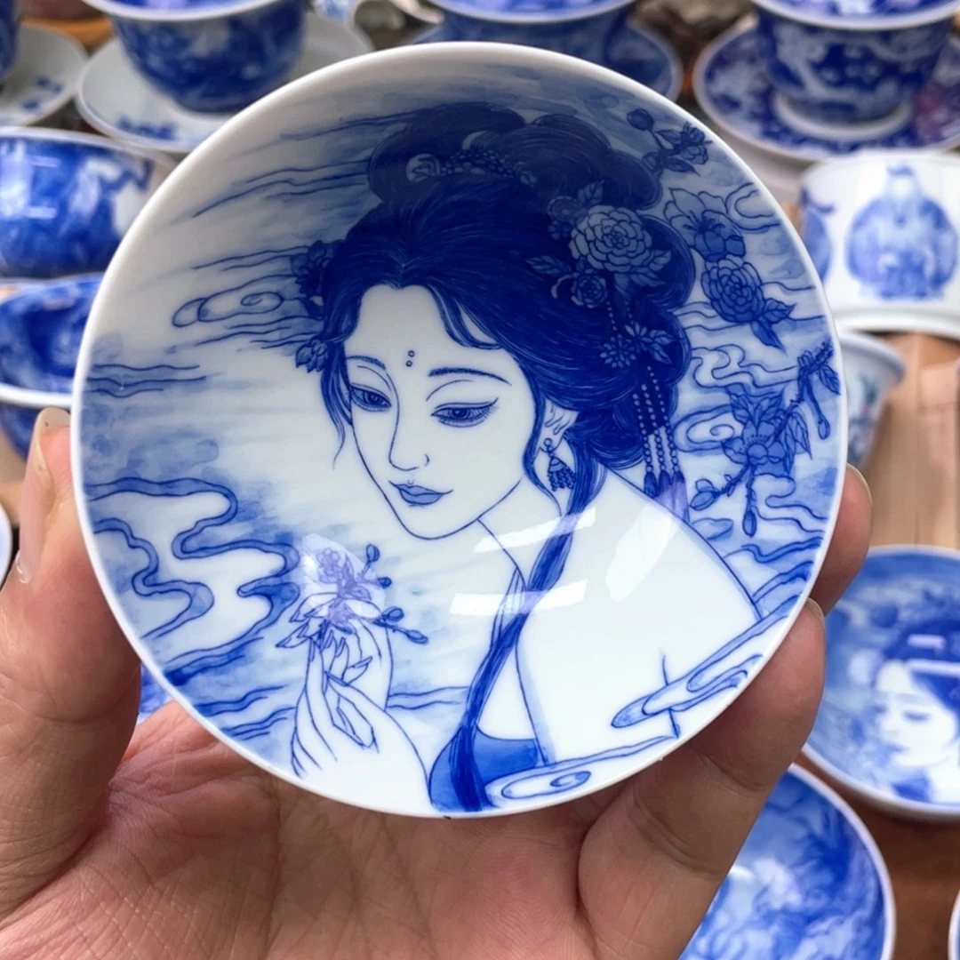 陶月楼  柴窑 美女普洱杯