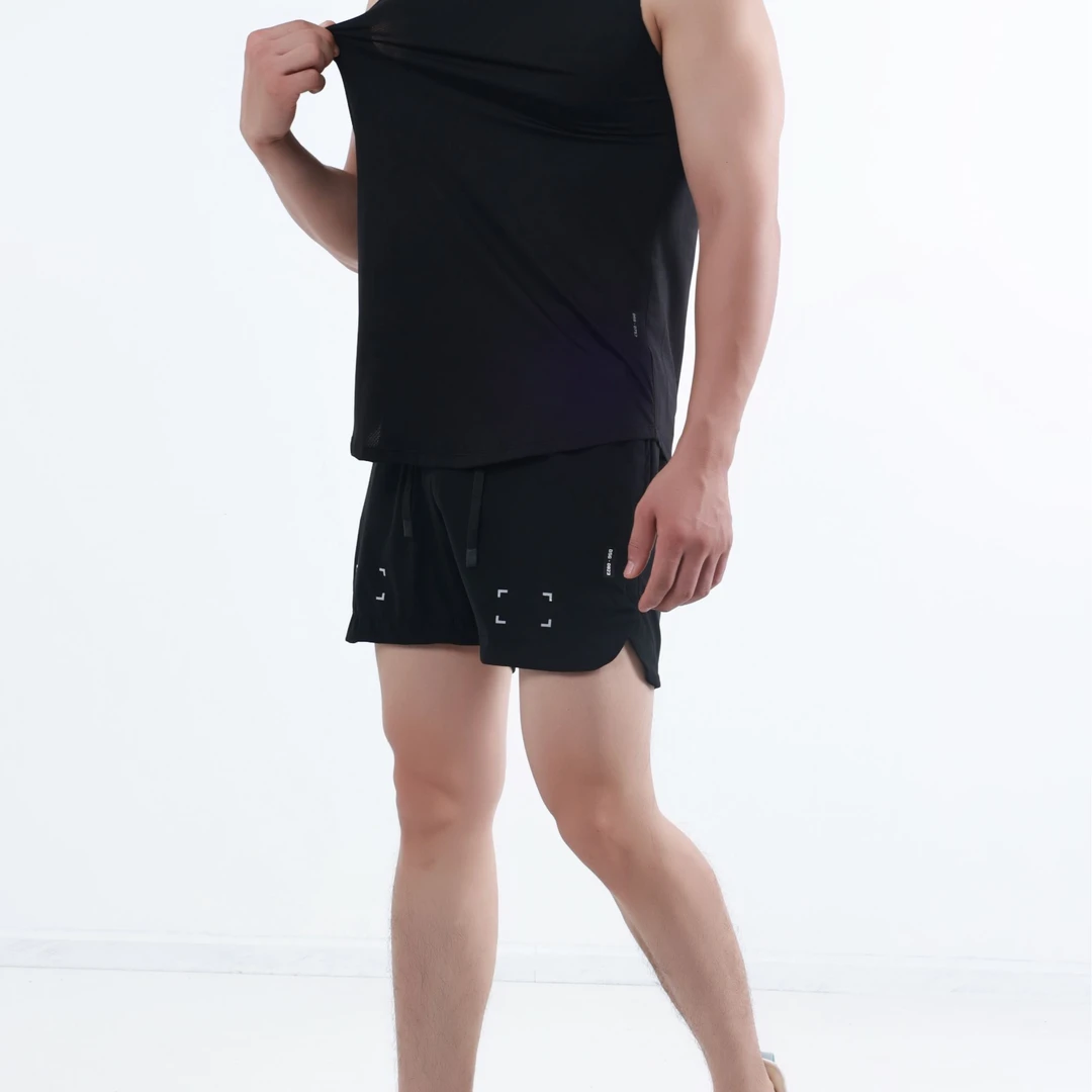 夏季男士运动健身短裤，高弹速干，多口袋带拉链手机兜，篮球裤