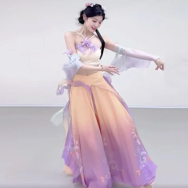 新款仙气飘飘服装古风仙气飘逸纱衣大摆裙中国舞古典舞演出服