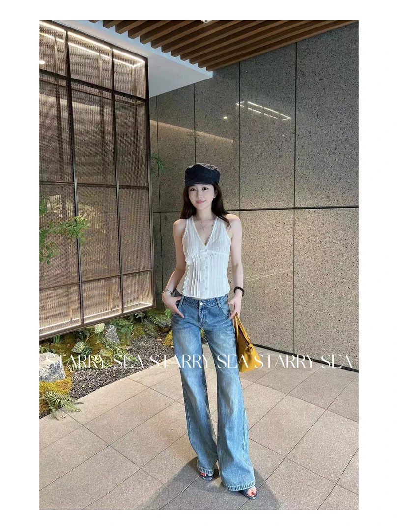 PP福利【长腿担当】窄版港味老钱水洗抓痕直筒牛仔裤#PP0098KZ