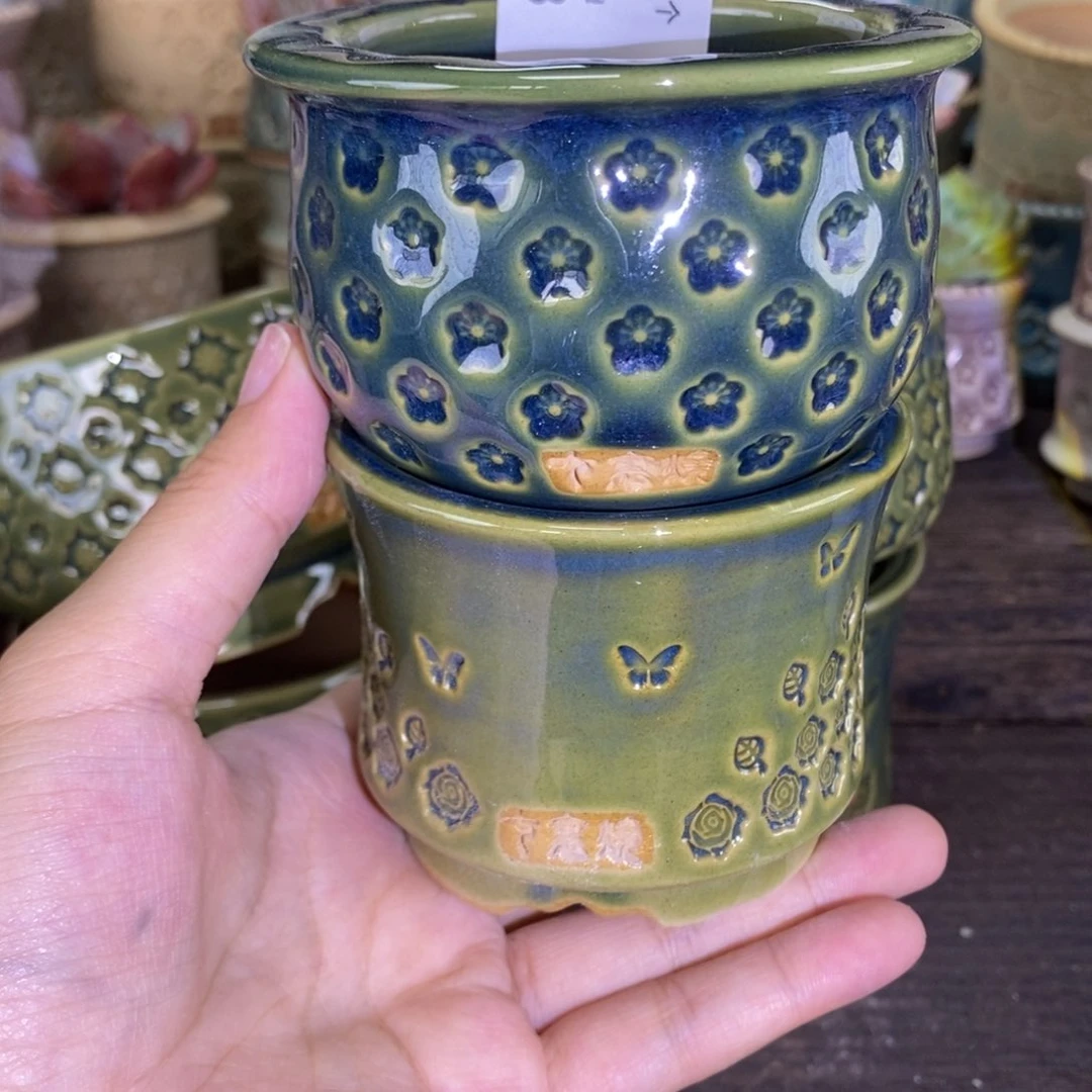 瞌**熊七里烧花盆4-26-203口径6