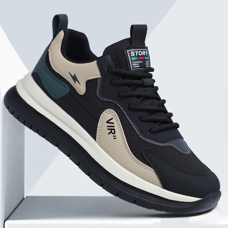 男鞋2025年新款轻便休闲鞋透气网面时尚百搭开车运动鞋子男潮