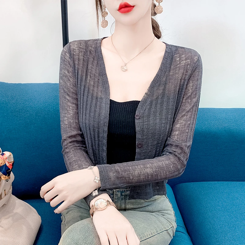 防晒衣女款夏季冰丝开衫薄款外搭罩衫配裙子披肩薄纱小坎肩空调衫