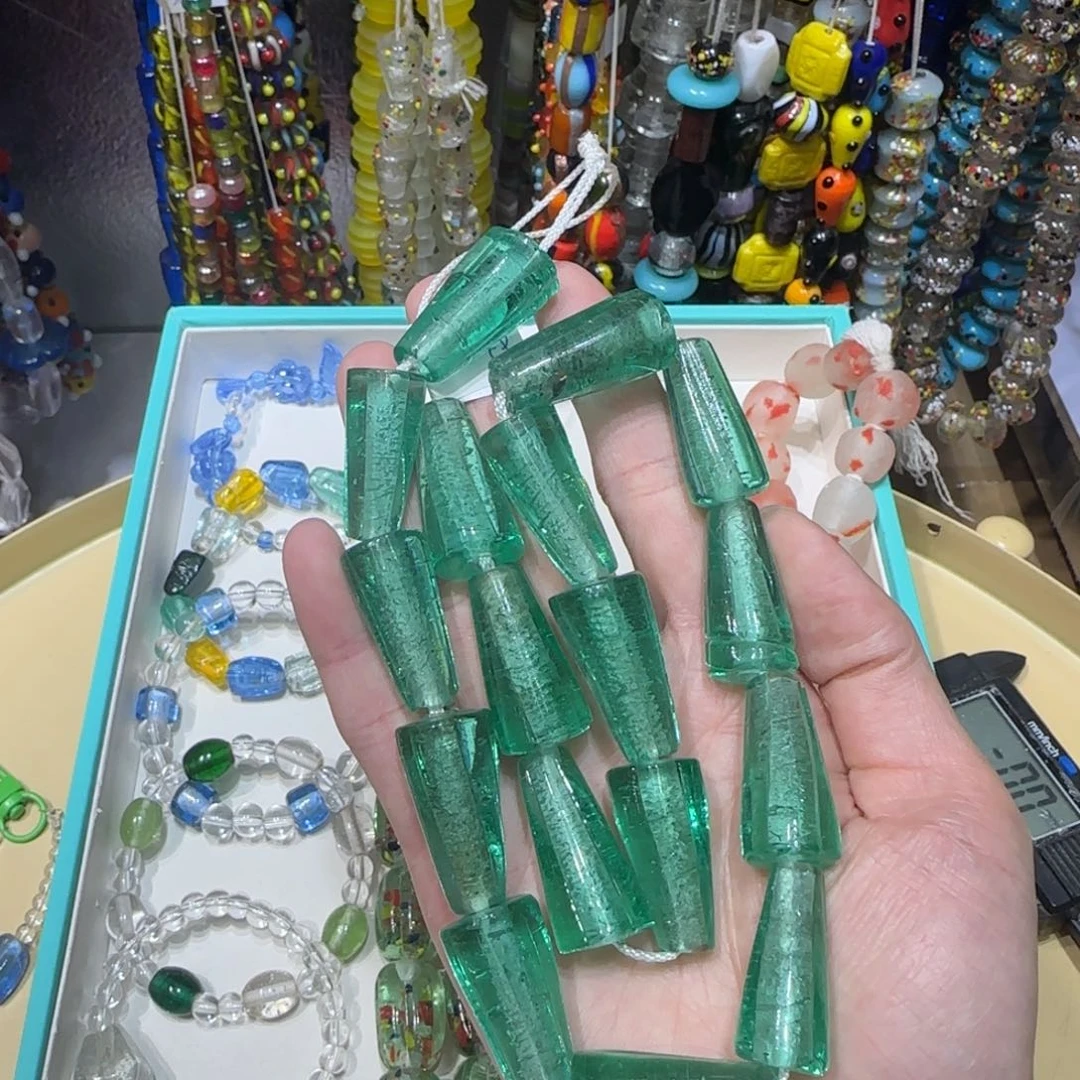 琉璃非金属薄荷绿冰杯琉璃珠