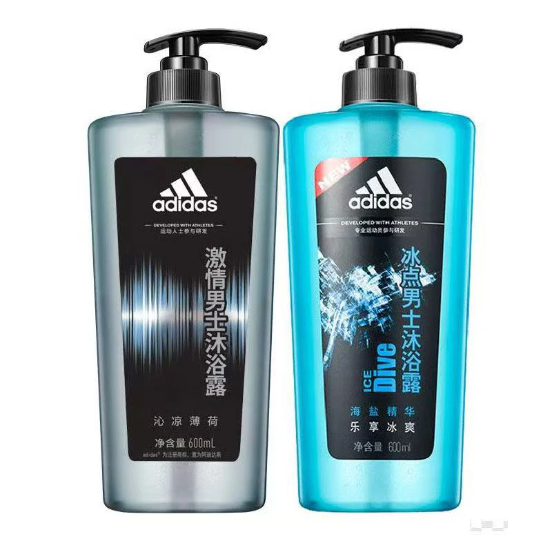 阿迪男士激情沐浴露淡香舒缓留香古龙木质香家庭装大瓶
