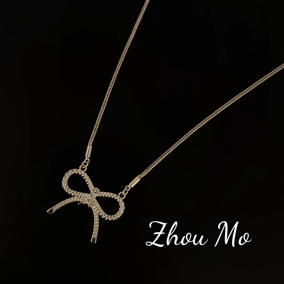 铜合金项链 【MOMO】蝴蝶结吊坠项链 B-203