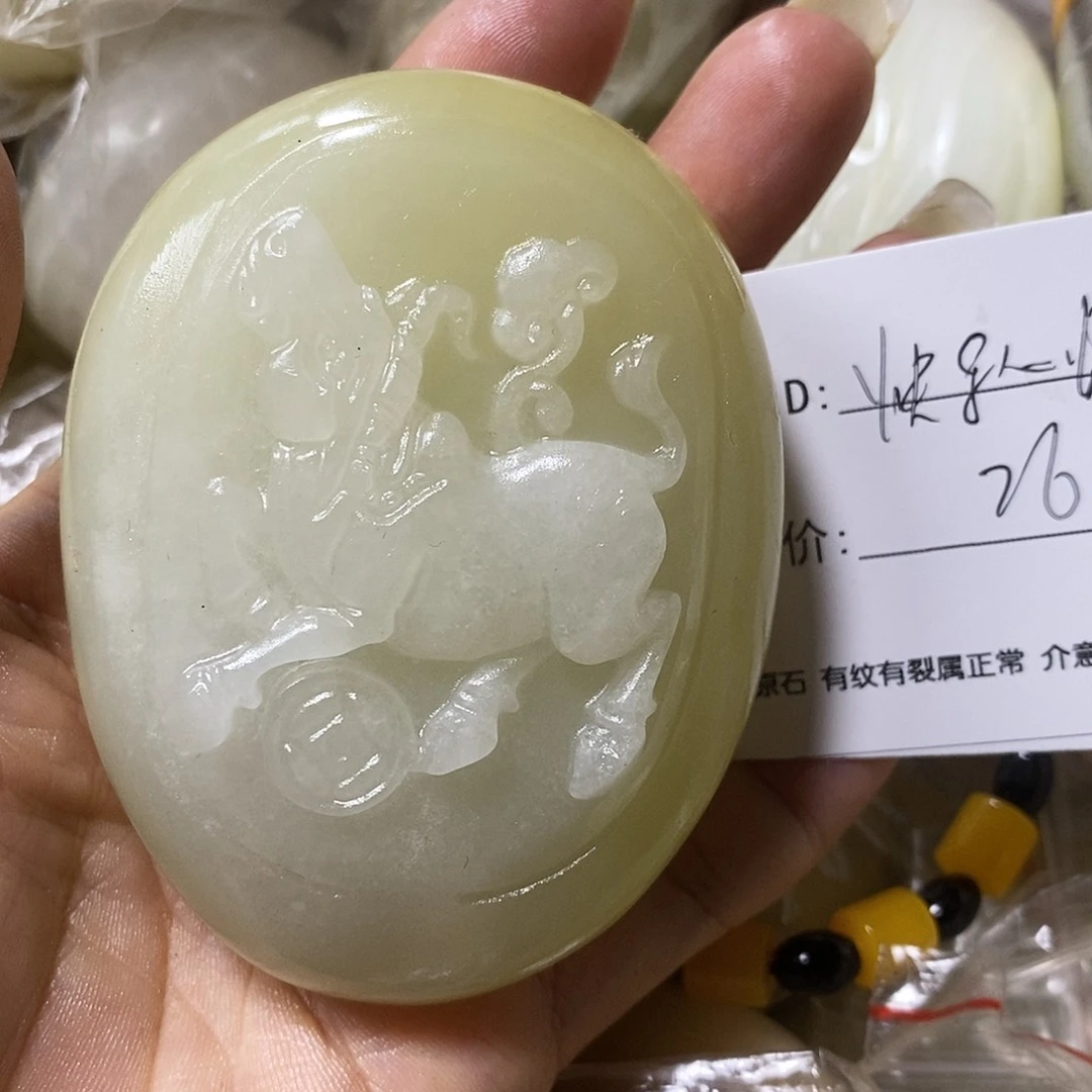 石材快***好古青石手把件