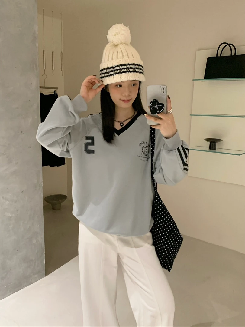 美式kitty字母印花卫衣薄款