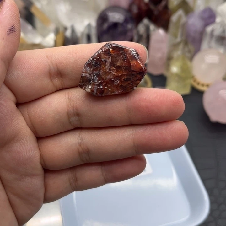 水晶珠宝半成品未镶嵌19 红胶花随行