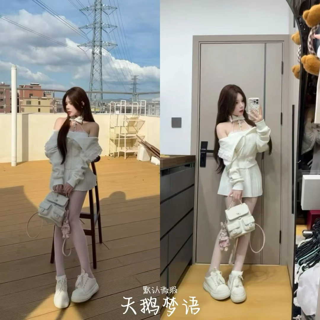 【元气喵】手作系列默认微瑕 天鹅梦语 卫衣套装（K56）