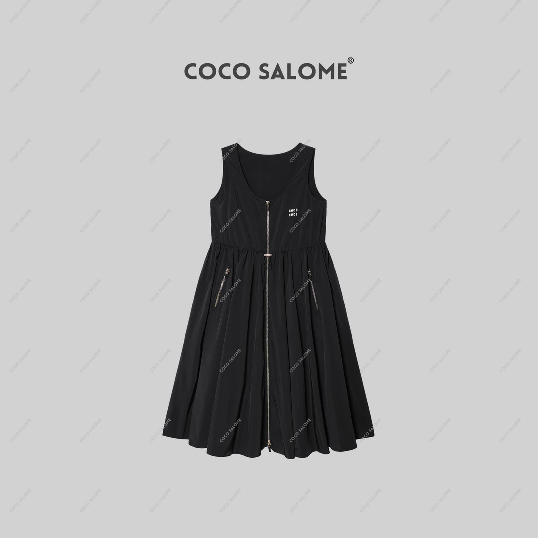 COCO SALOME【机能少女】腰部抽绳设计简约背心工装裙G001