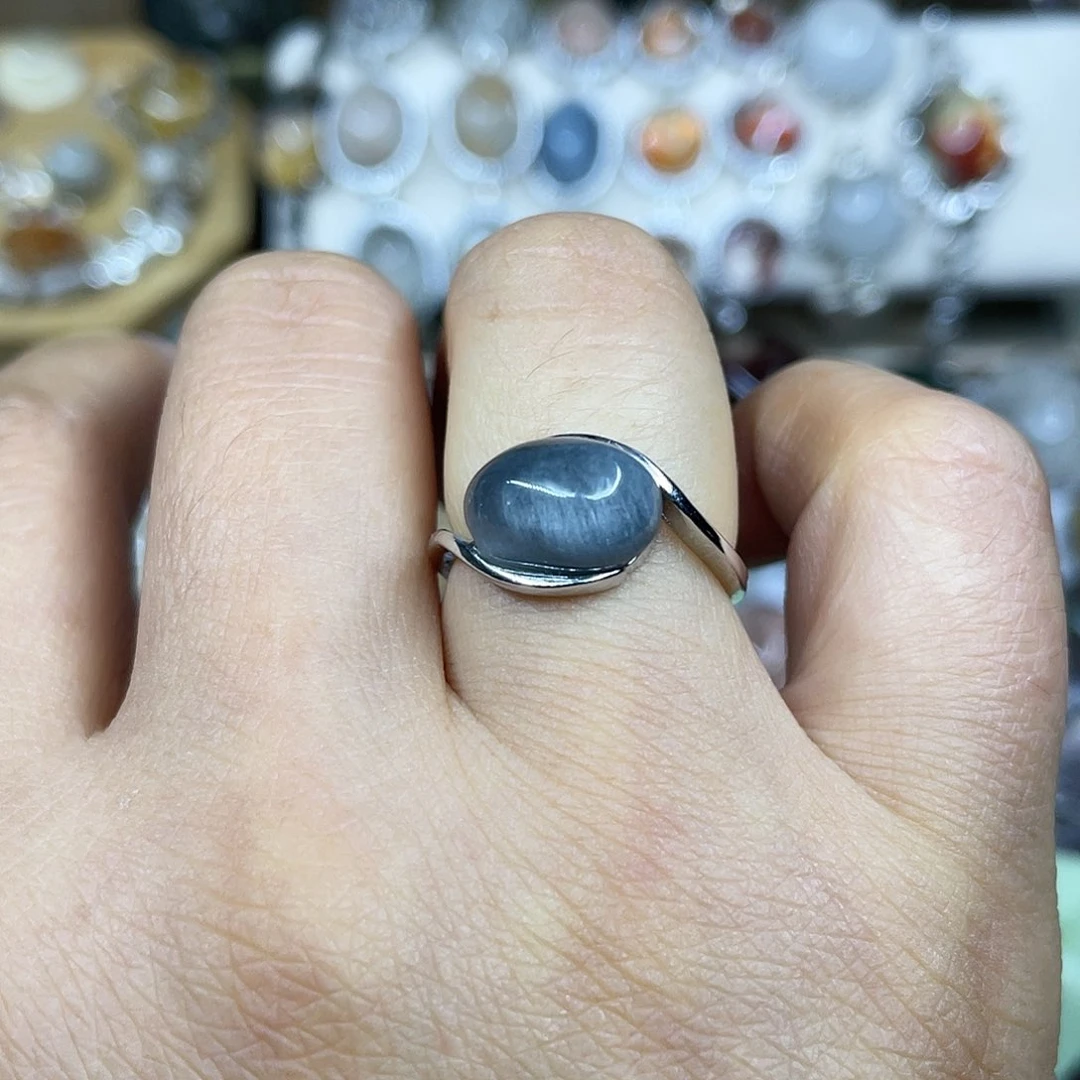 【闪购商品】银S925镶嵌珠宝半成品水晶戒指