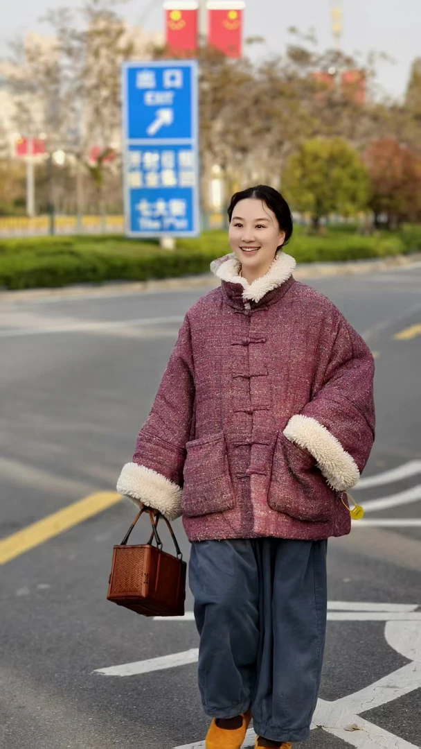 七初棉麻布衣棉服高奢亚麻柞蚕丝手工夹棉对襟外套