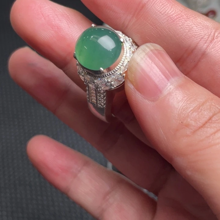 翡翠戒指未镶嵌缅甸天然翡翠戒指